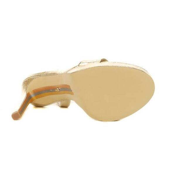 Sam Edelman Jade Strappy Heel in Gold Leaf Platinum I0175L2701 US 10 M NEW NWT - Picture 3 of 6